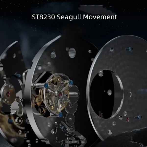 2022 Seagull Luxury Men Watch Manual Tourbillon Mechanical Wristwatch Stainless Steel Fashion Relogio Masculion Tourbillon 6144 5