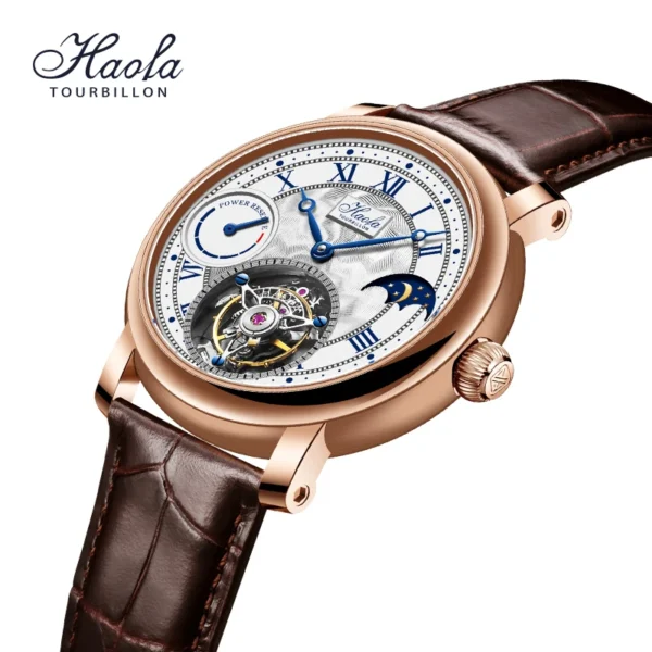 Haofa Luxury Tourbillon Watch for Men Mechanical Sapphire Manual Tourbillon Moonphase Wristwatches Skeleton Watch Fashion 1016 2