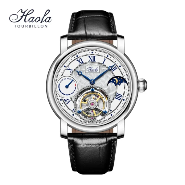 Haofa Luxury Tourbillon Watch for Men Mechanical Sapphire Manual Tourbillon Moonphase Wristwatches Skeleton Watch Fashion 1016