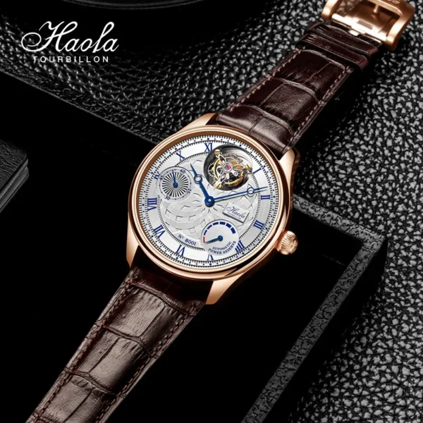 Haofa Skeleton Automatic Tourbillon Watch 12 O clock Tourbillon Sapphire Men s Mechanical Wristwatch Business rologio 2