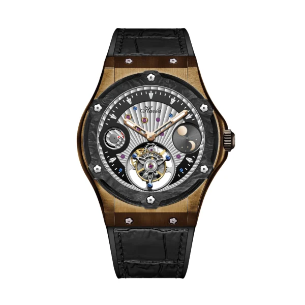 Men s Haofa Luxury Tourbillon Mechanical Mens Watch Bronze Case Manual Tourbillon Sapphire Business Wristwatches Day 4