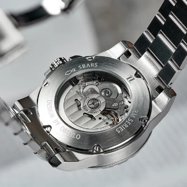 OBLVLO Brand Skeleton Watches Mechanical Automatic Watch For Men Sport Clock Casual Luminous Bracelet Wrist Watch 4
